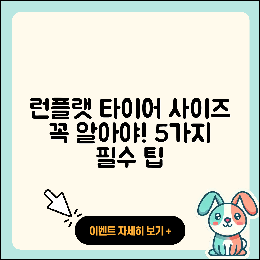 런플랫 타이어 사이즈 알아야 할 5가지